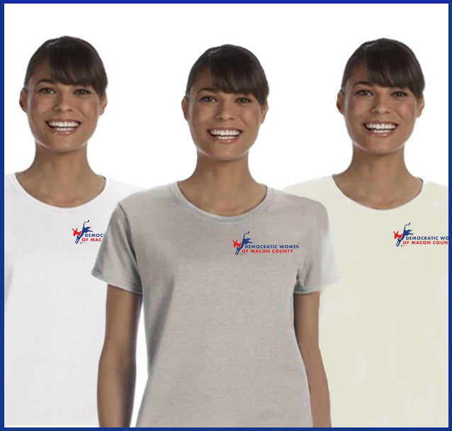 Buy white Democratic Women of Macon County Tee (new logo)