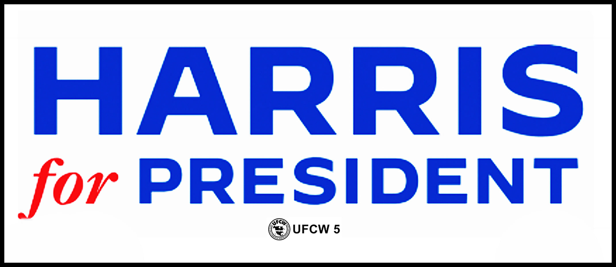 Harris for President Bumper Sticker (White)